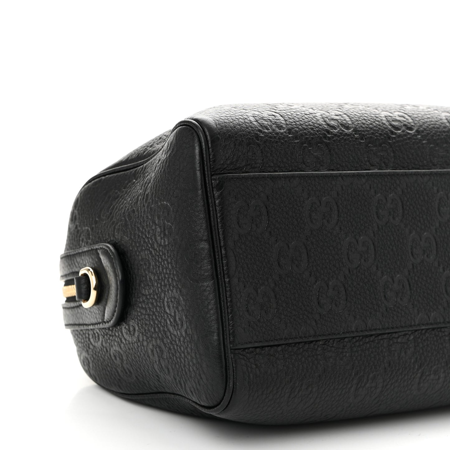 Calfskin GG Emblem Small Top Handle Bag Black