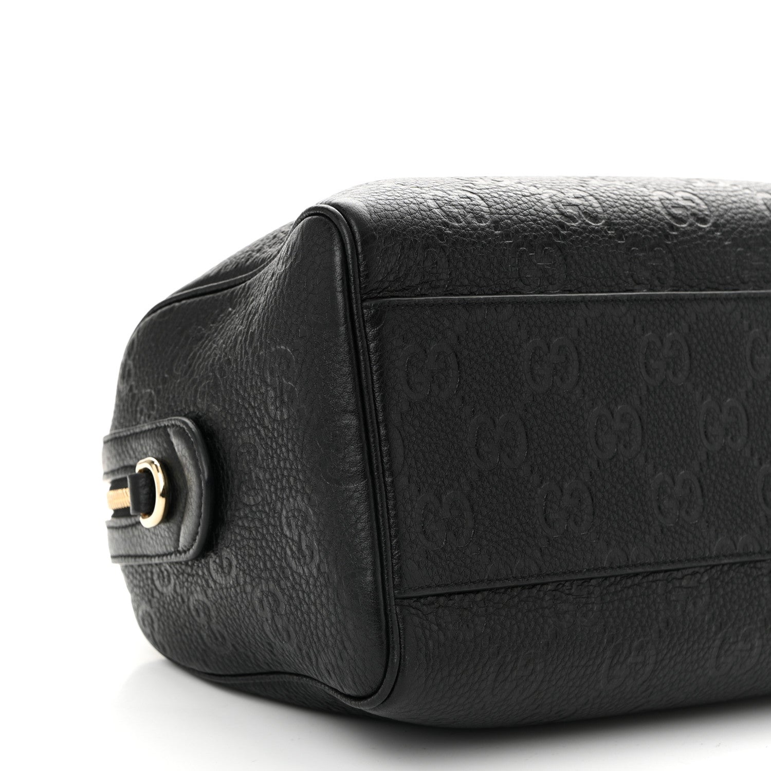 Gucci Calfskin GG Emblem Small Top Handle Bag Black 9 of 10