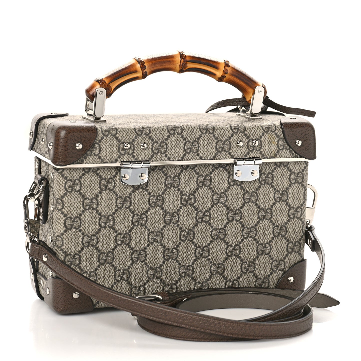 GG Supreme Monogram Globe-Trotter Beauty Case Brown
