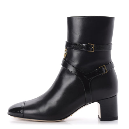 Gucci Malaga Kid GG Geraldine Cap Toe 55mm Ankle Boots 35.5 Black 1 of 10