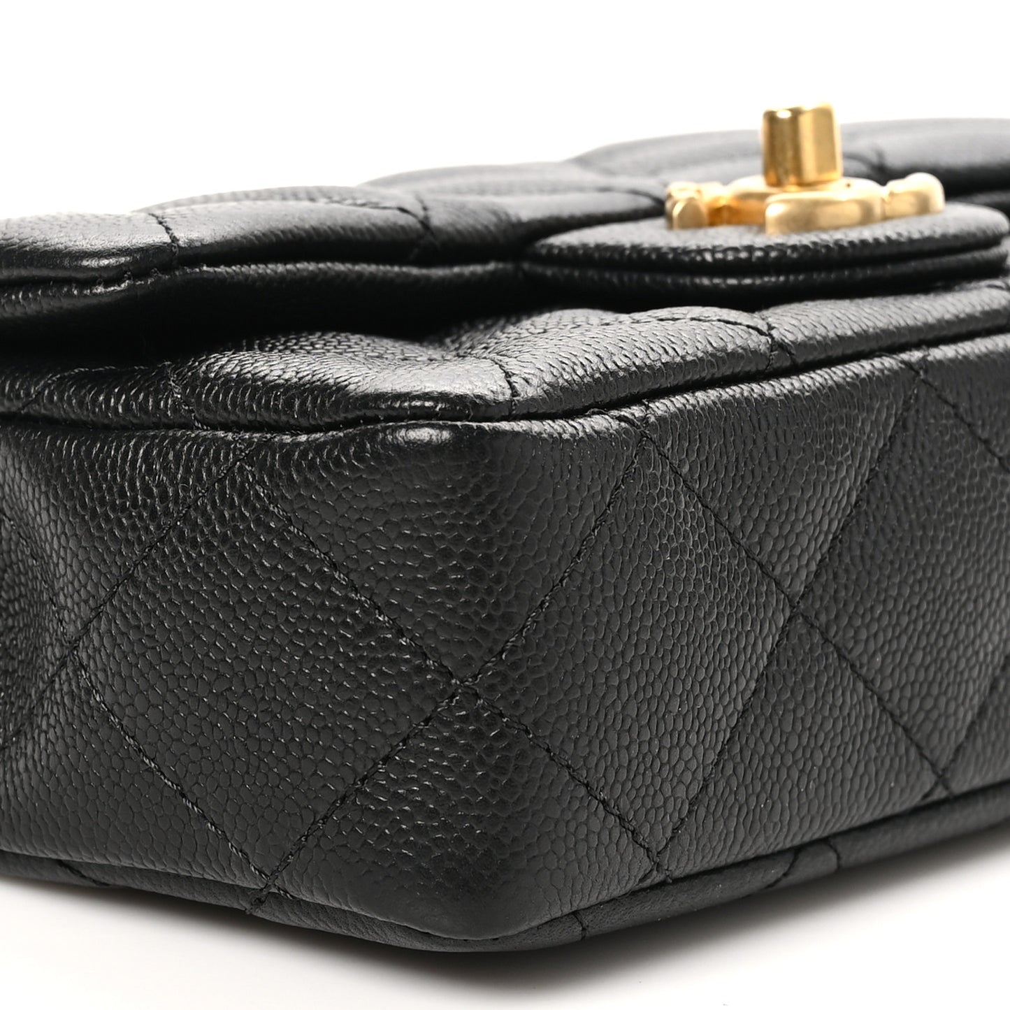 Caviar Quilted Mini Sweetheart Rectangular Flap Black