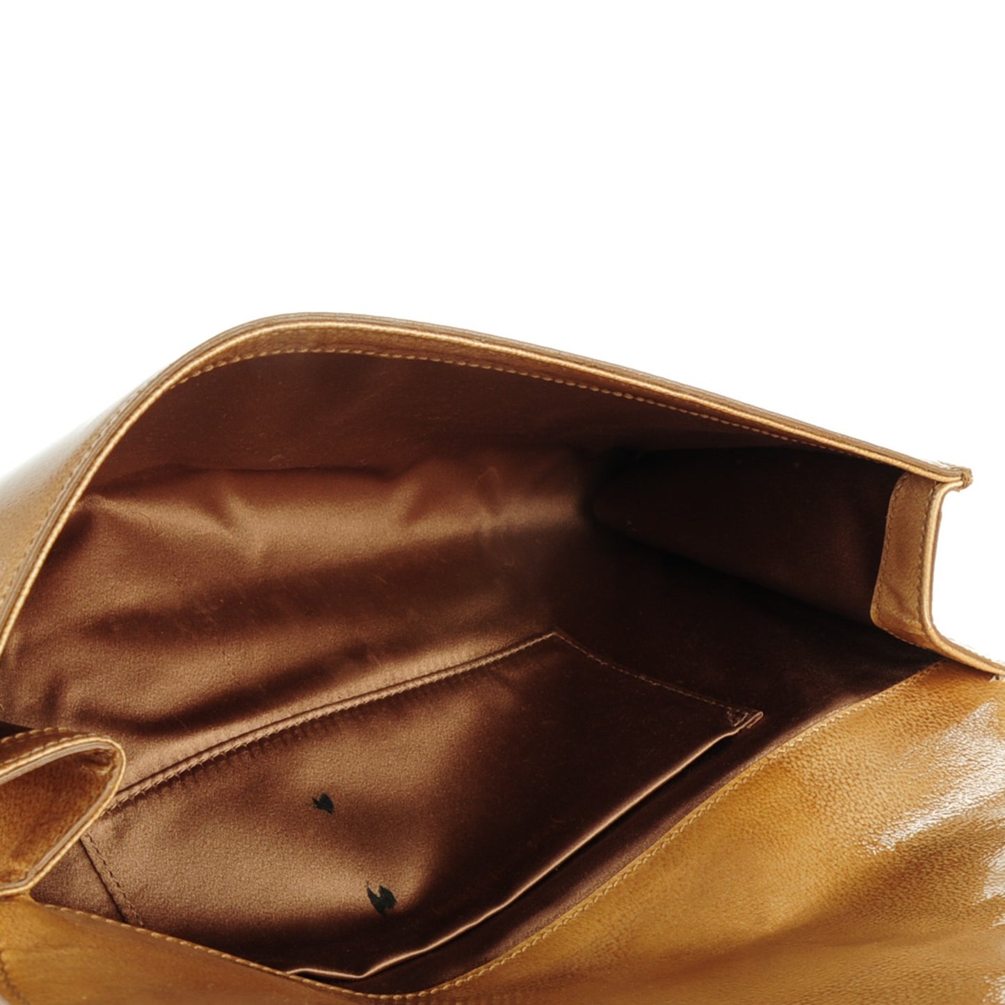 Patent Calfskin Large Belle De Jour Clutch Beige