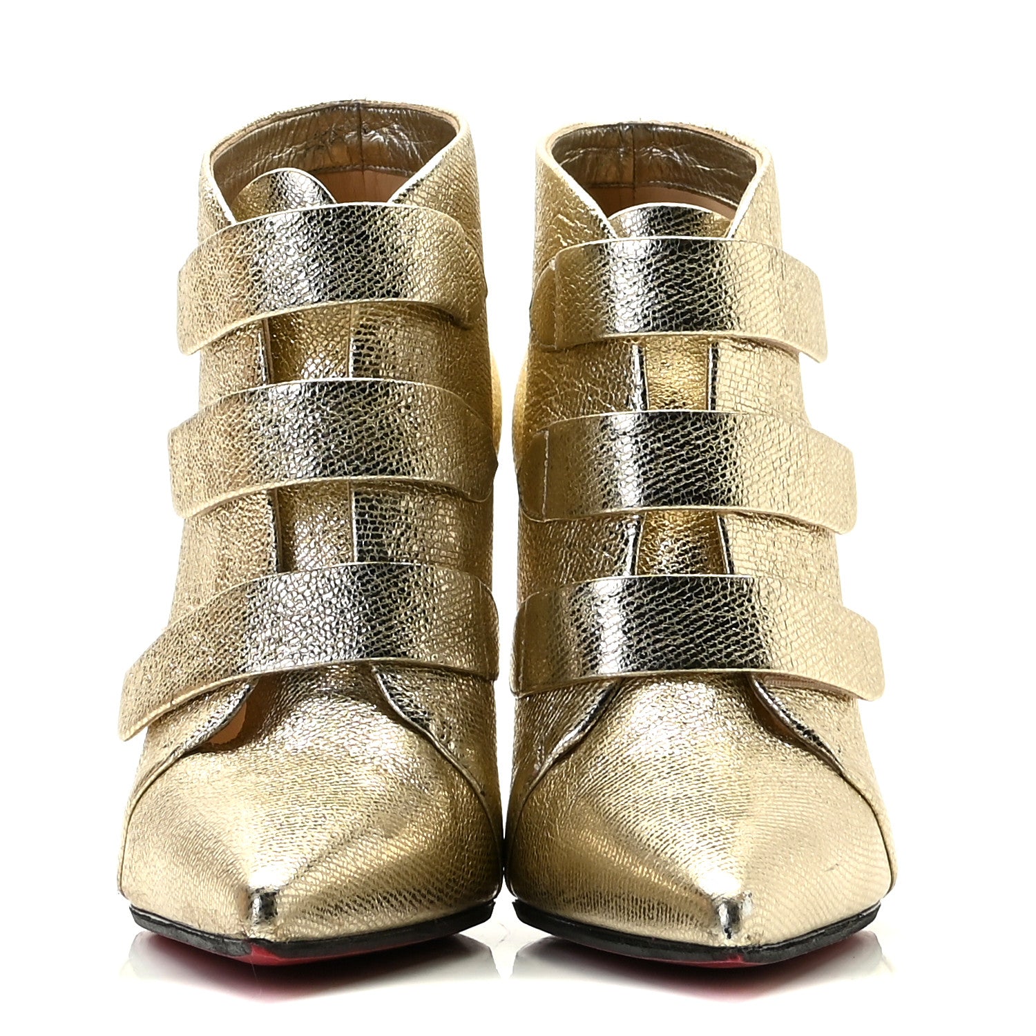 Christian Louboutin Calf Lame Tweed Triniboot 100 Booties 37 Platine 3 of 13