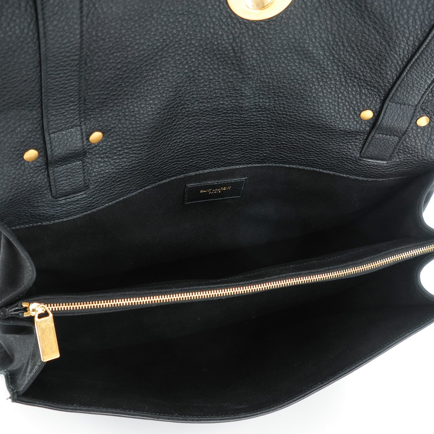 Calfskin Canvas Large Muse Two Black
