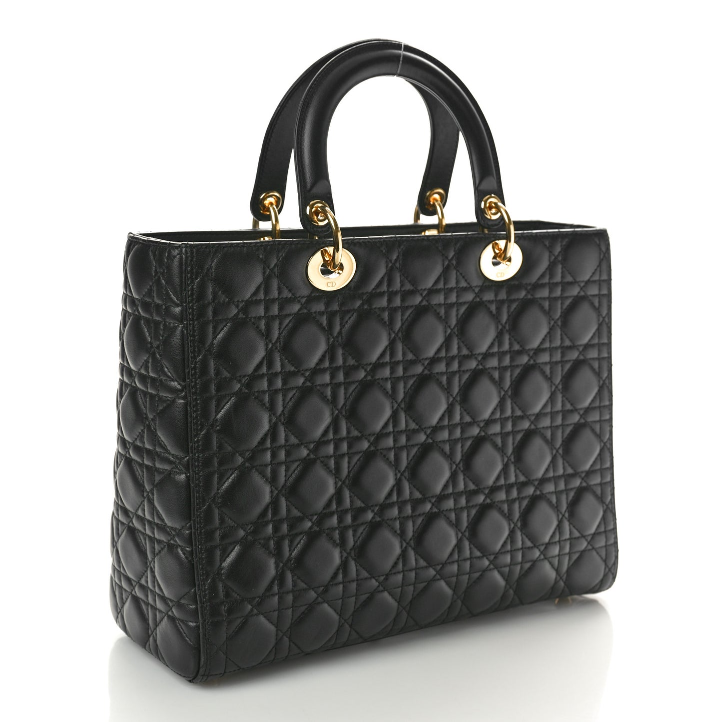 Lambskin Cannage Large Lady Dior Black