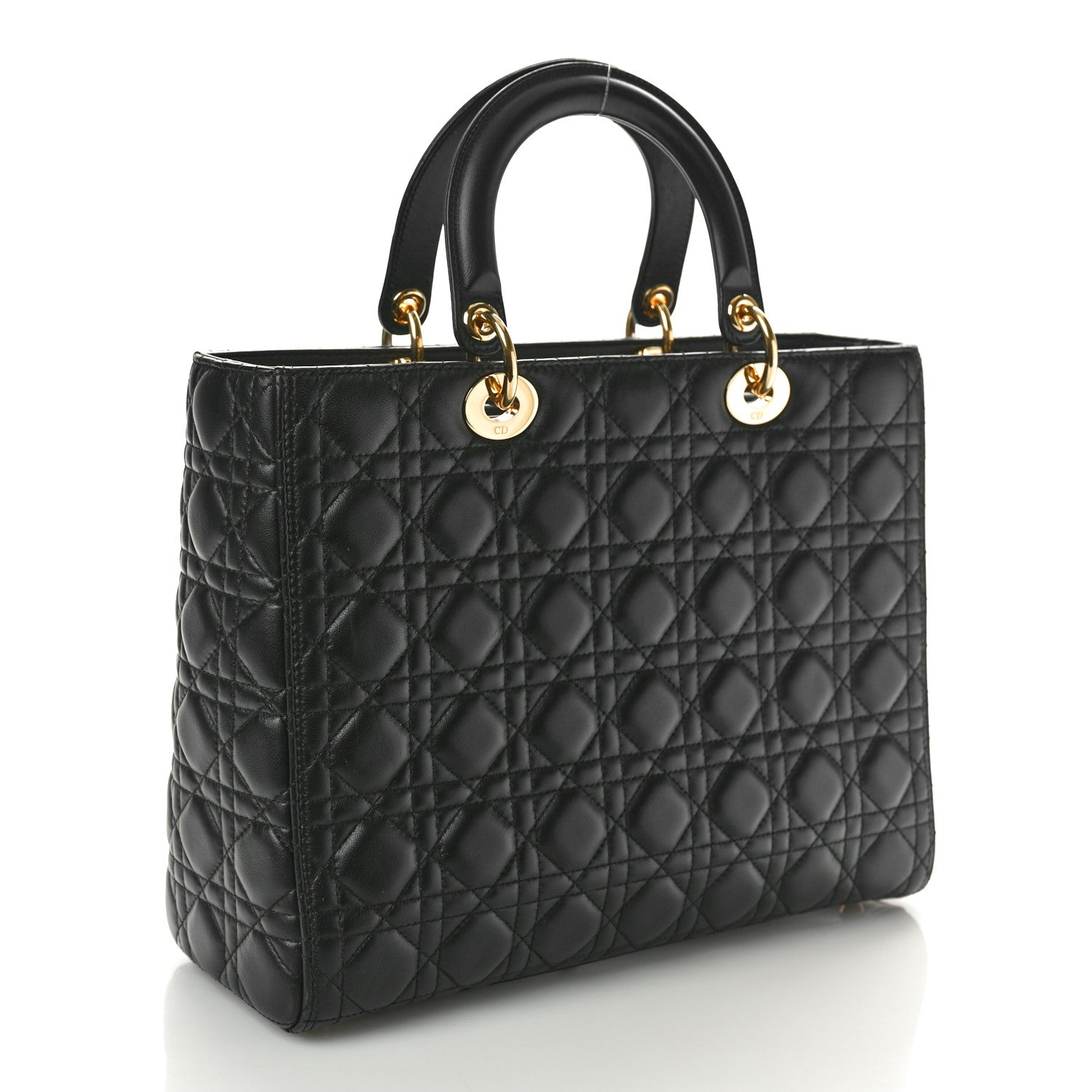 Christian Dior Lambskin Cannage Large Lady Dior Black 3 of 11