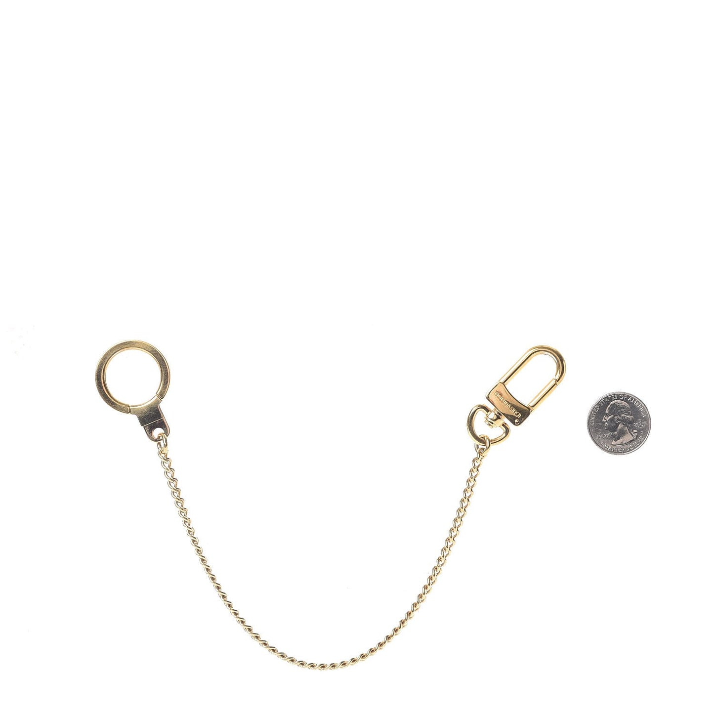 Metal Pochette Extender Key Ring Chain Gold