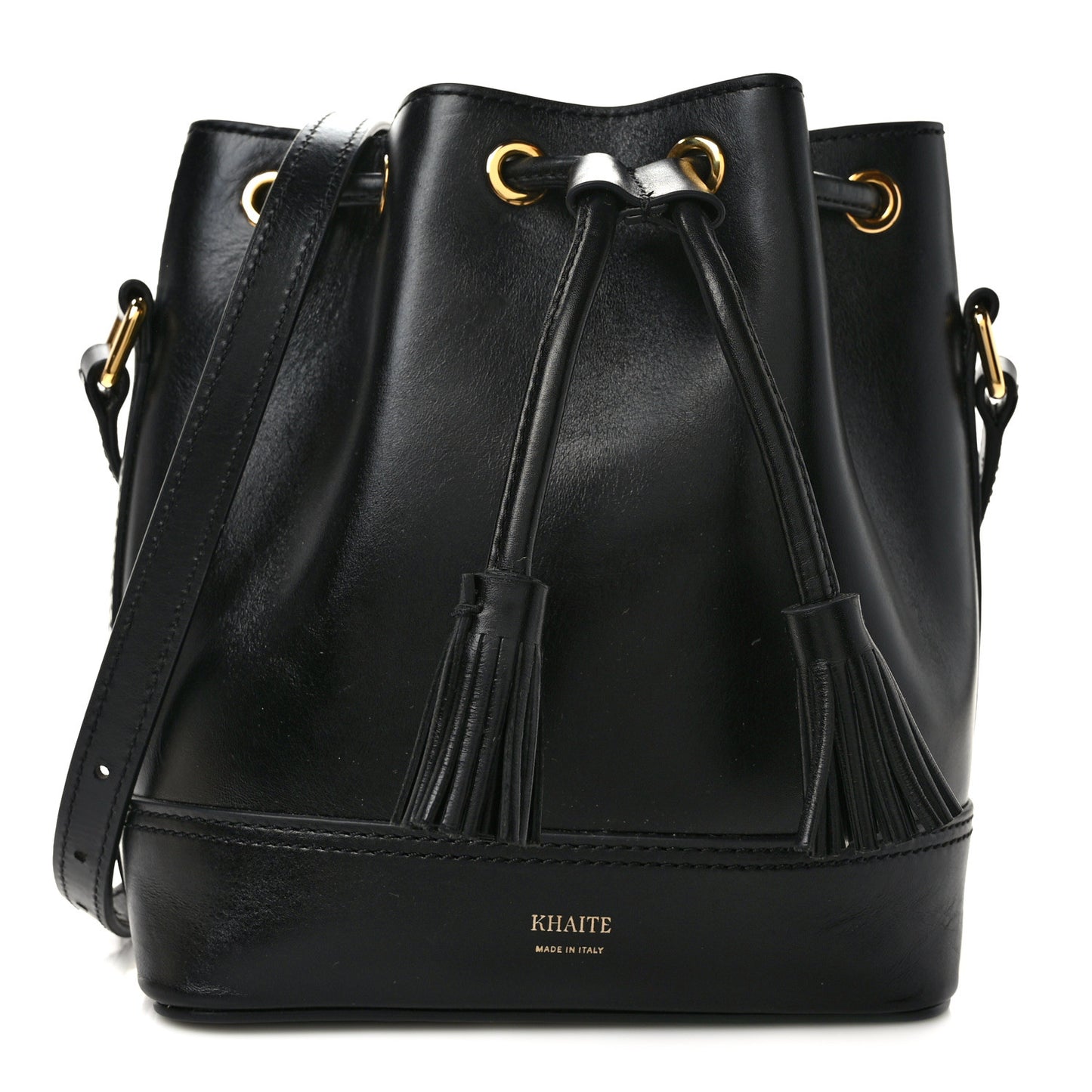 Calfskin Cecilia Small Bucket Bag Black