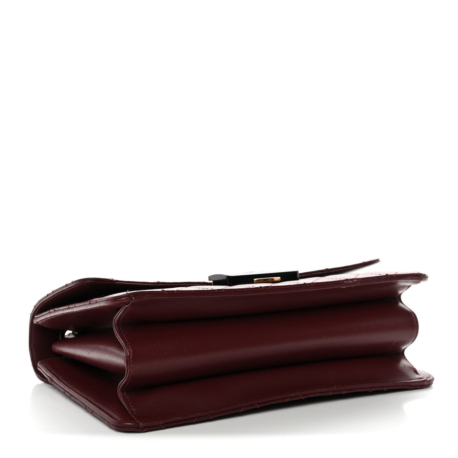 Chanel Sheepskin Quilted Large Beauty Lock Flap Burgundy 4 of 12