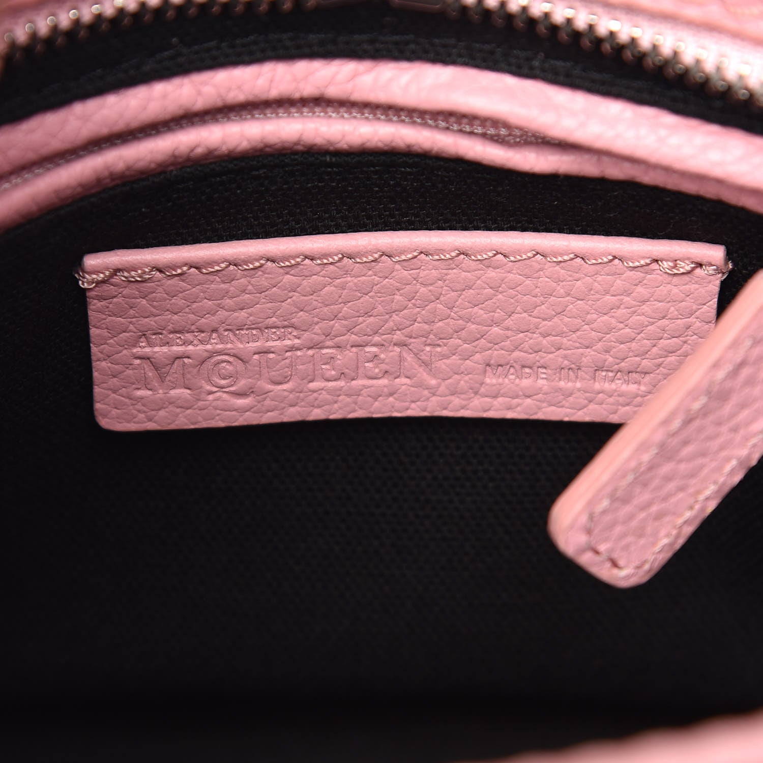 Alexander McQueen Pebbled Calfskin Mini Padlock Geisha Pink 6 of 9