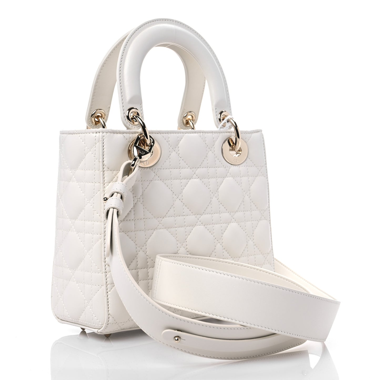 Lambskin Cannage Small Lady Dior White