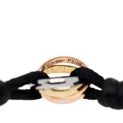Cartier 18K Pink Yellow White Gold Trinity Adjustable Cord Bracelet Black 3 of 4