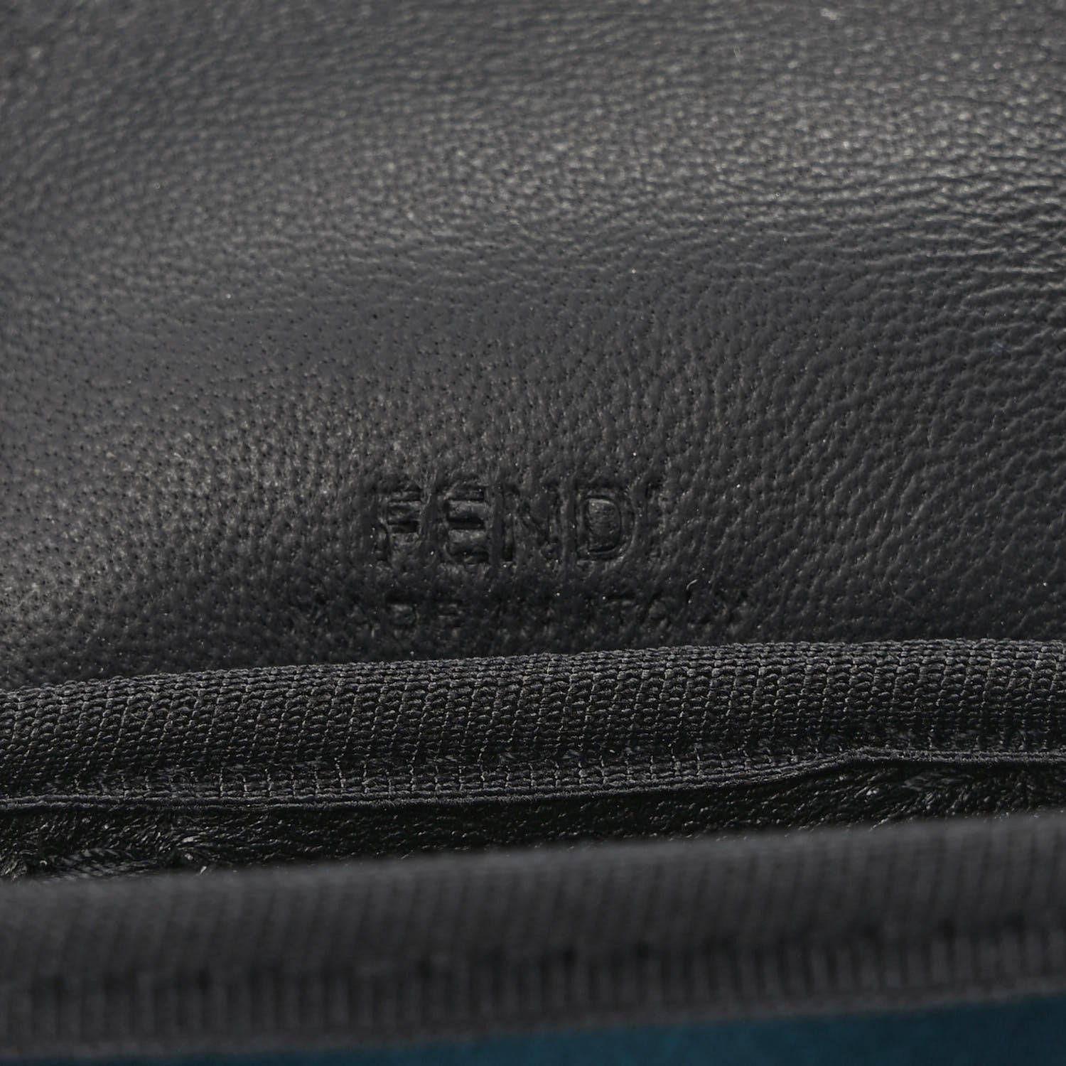 Fendi Silk Satin Pico Baguette Charm Blue Velvet Black 6 of 8