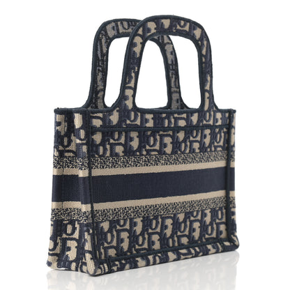 Christian Dior Oblique Mini Book Tote Blue Multicolor 3 of 10