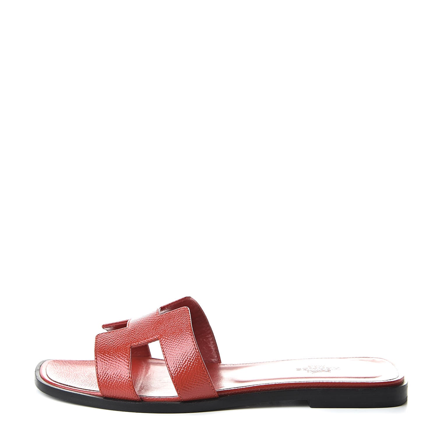 Hermes Patent Epsom Oran Sandals 38 Jasper Rouge 1 of 10