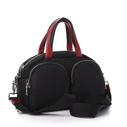 Prada Tessuto Nylon Pocket Top Handle Cargo Shoulder Bag Black Fuoco 3 of 10