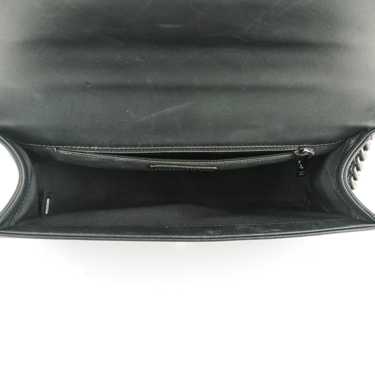 Chanel Calfskin Quilted Checkerboard Trim New Medium Boy Flap Black White 5 of 8