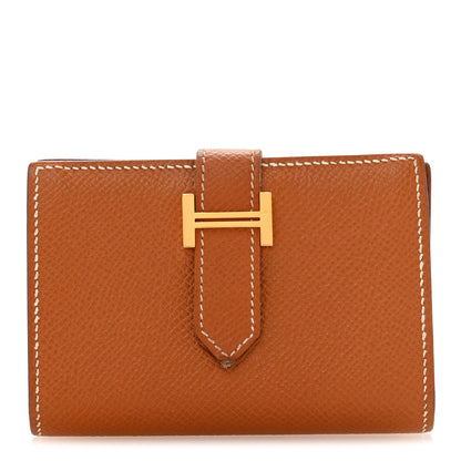 Hermes Epsom Bearn Card Holder Wallet Gold 1 of 11