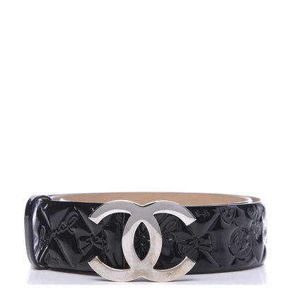 Chanel Patent Calfskin Quilted Lucky Symbols CC Belt 85 34 Black 1 of 4