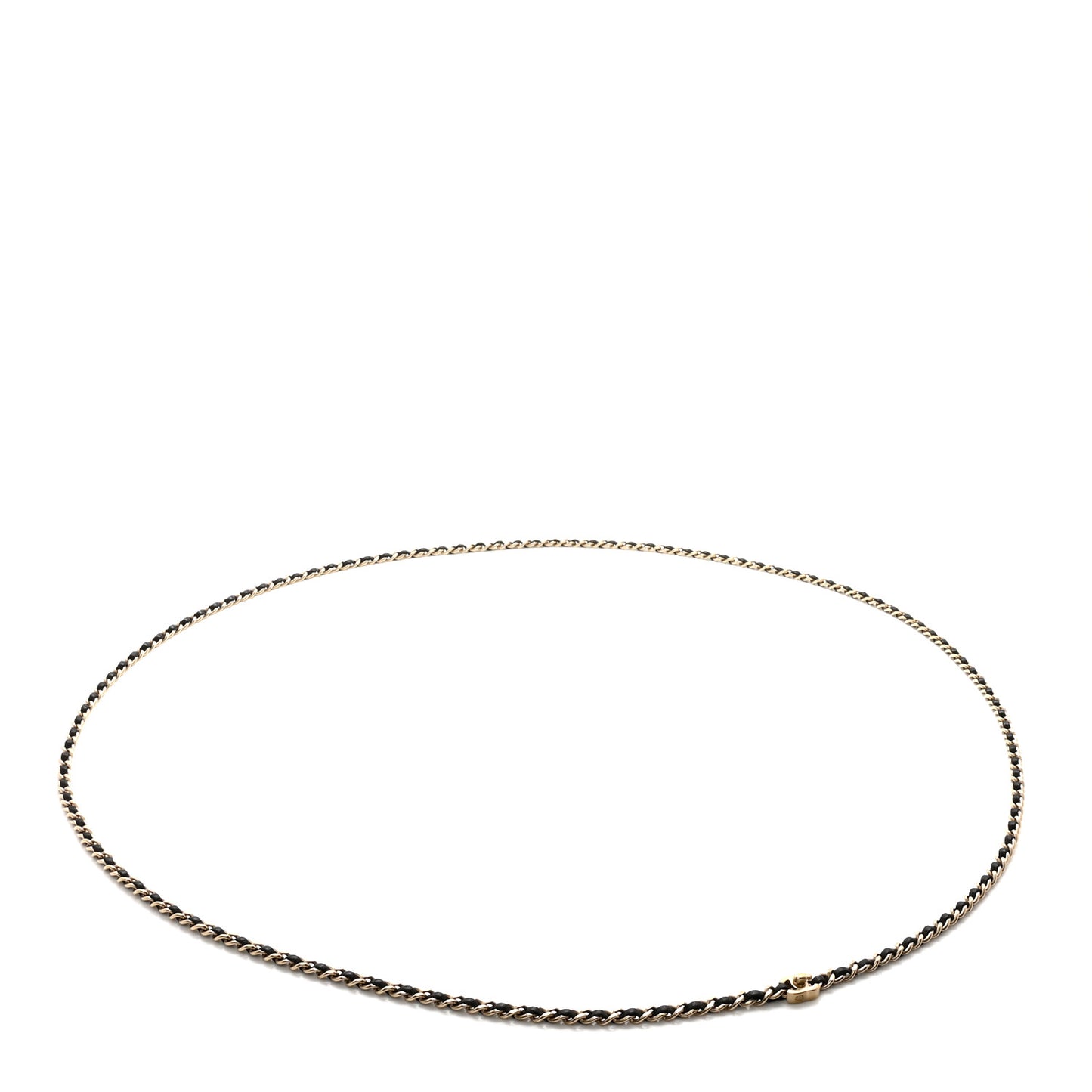 Lambskin CC Turnlock Chain Belt Black