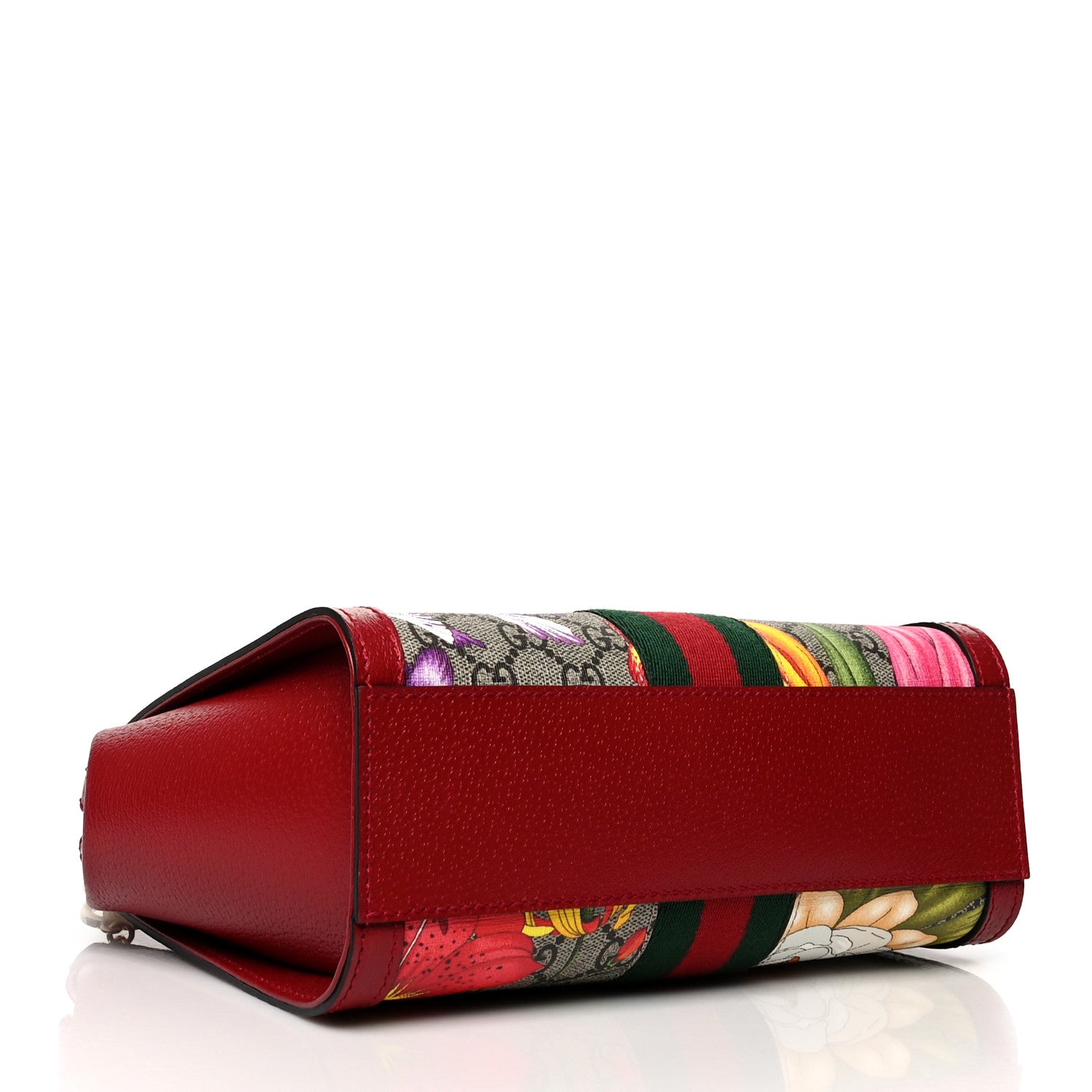 Gucci GG Supreme Monogram Flora Web Small Ophidia Tote Bag Red 4 of 11
