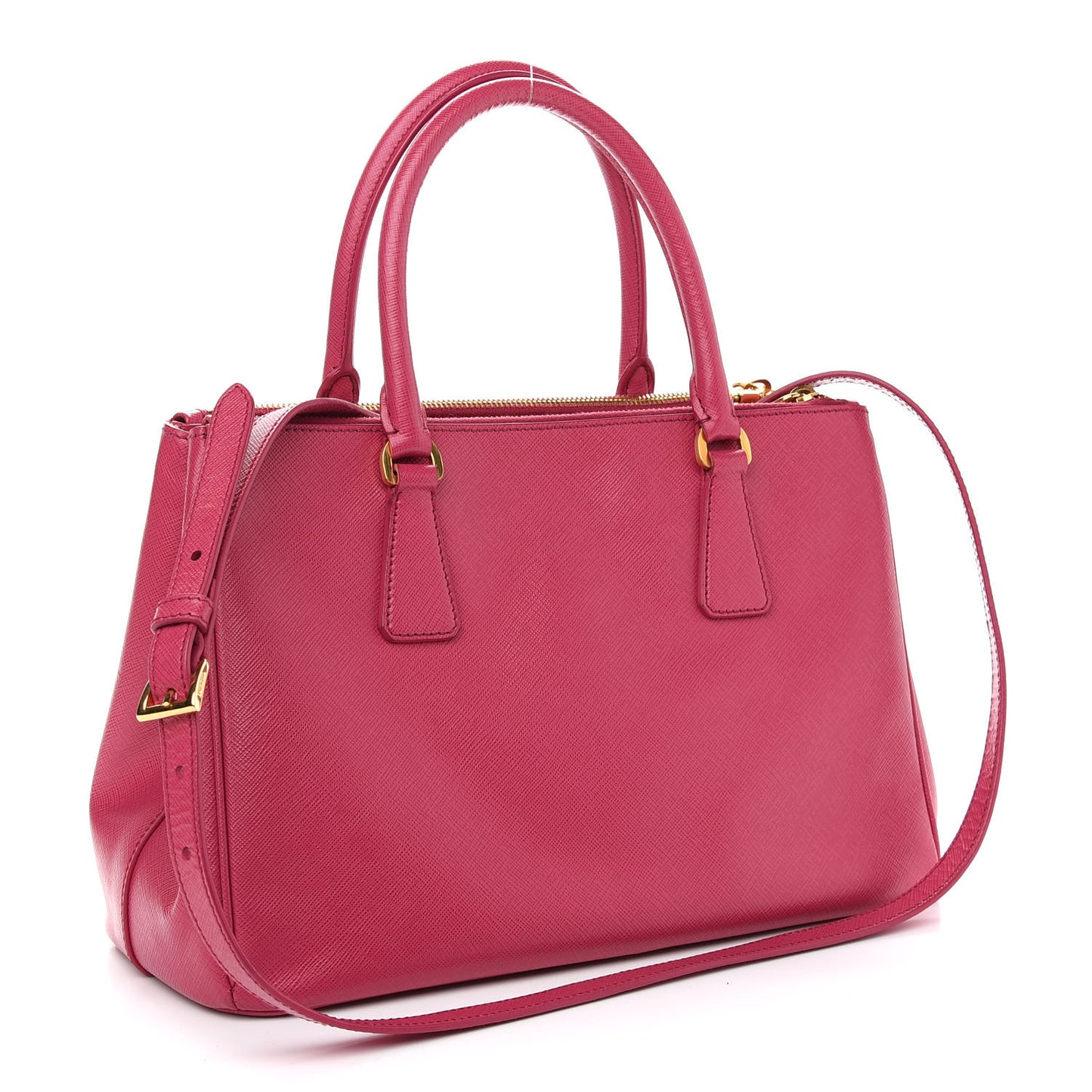 Saffiano Medium Galleria Double Zip Tote Fuxia