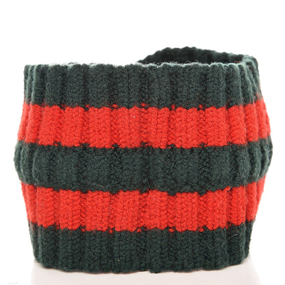 Gucci Wool Knit Web Headband L Green Red 3 of 5