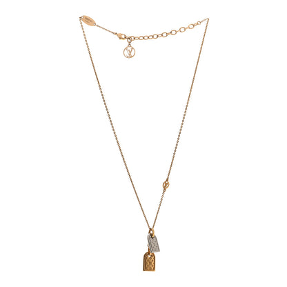 Louis Vuitton Nanogram Name Tag Necklace Gold Silver 3 of 7