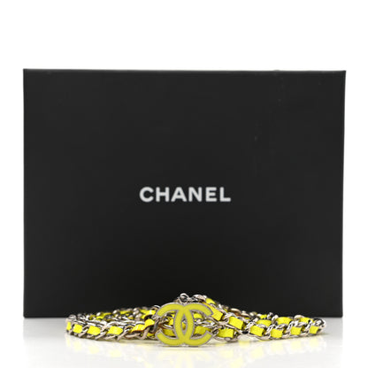 Chanel Lambskin Enamel CC Chain Belt Neon Yellow 4 of 4
