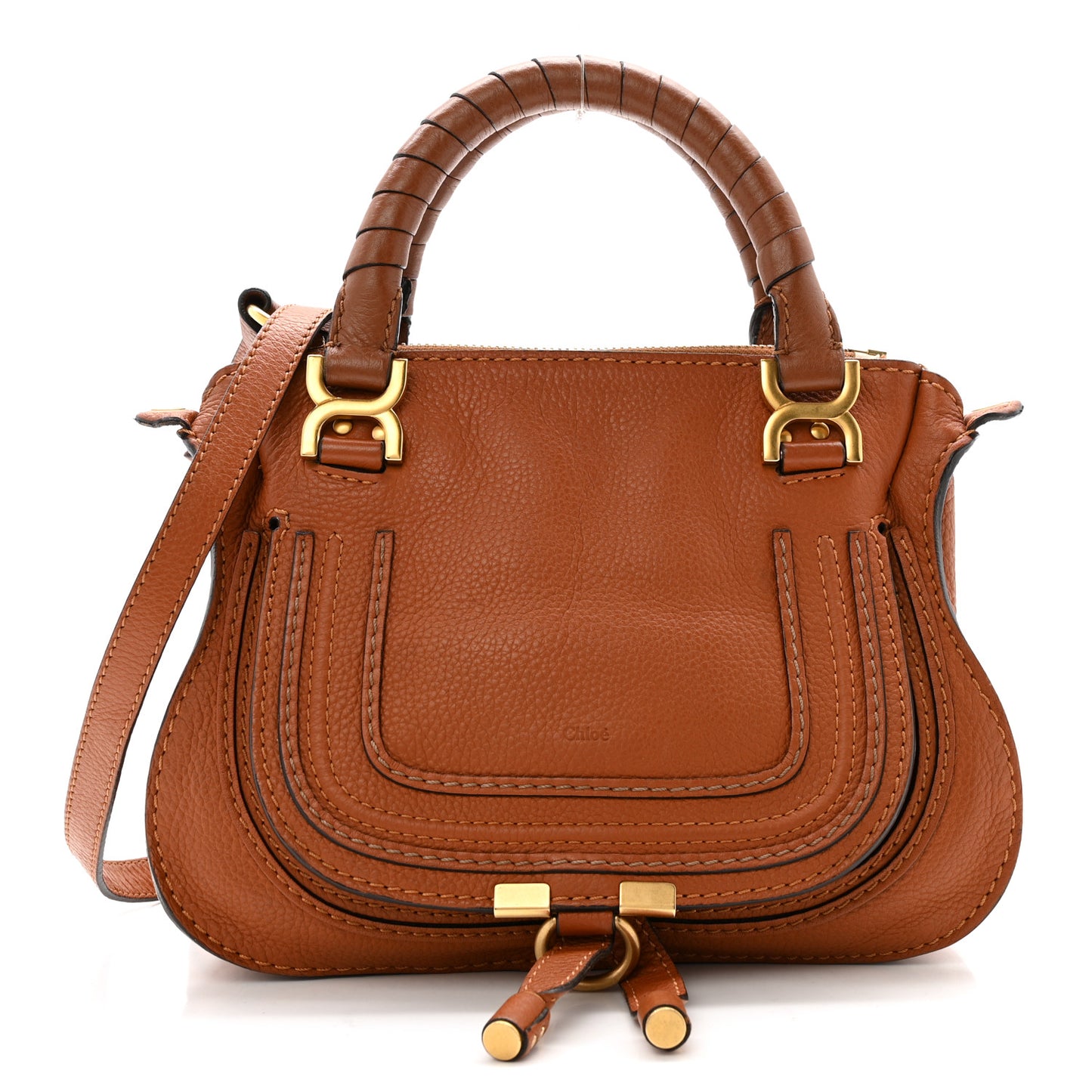 Calfskin Mini Marcie Satchel Tan