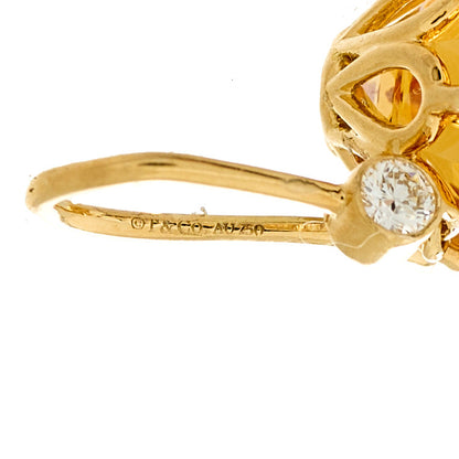 Tiffany 18K Yellow Gold Diamond Citrine Sparklers Drop Earrings 8 of 8