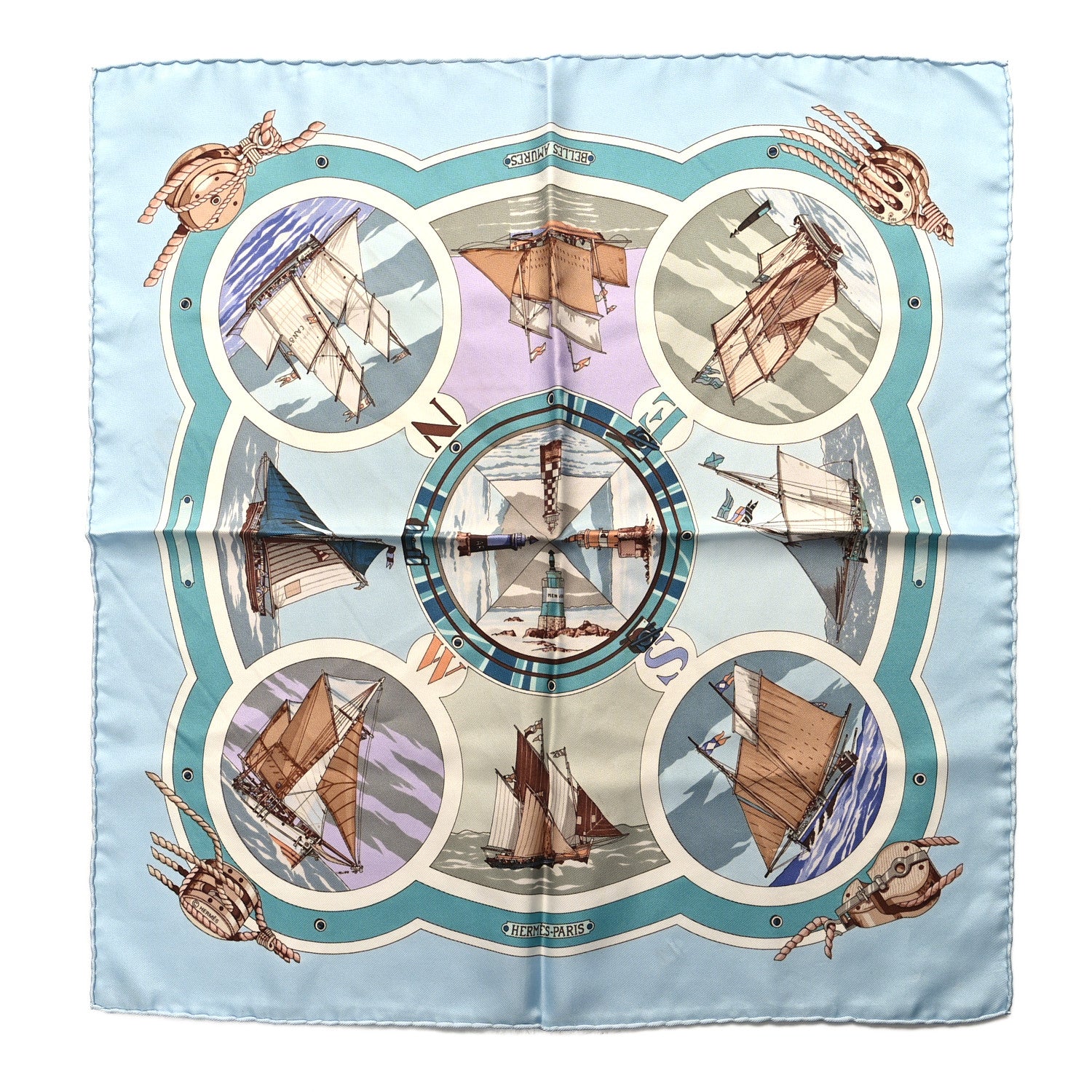 Hermes Silk Belles Amures Scarf 45 1 of 4