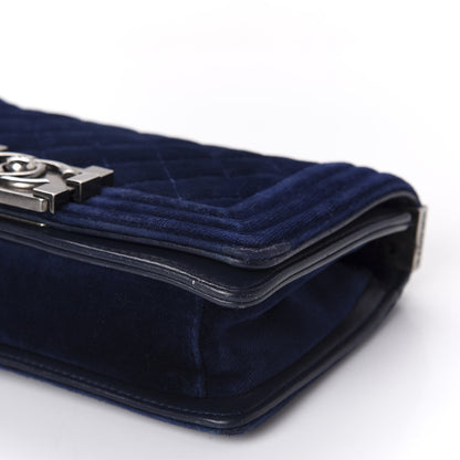 Chanel Velvet Quilted Small Boy Flap Blue 7 of 10