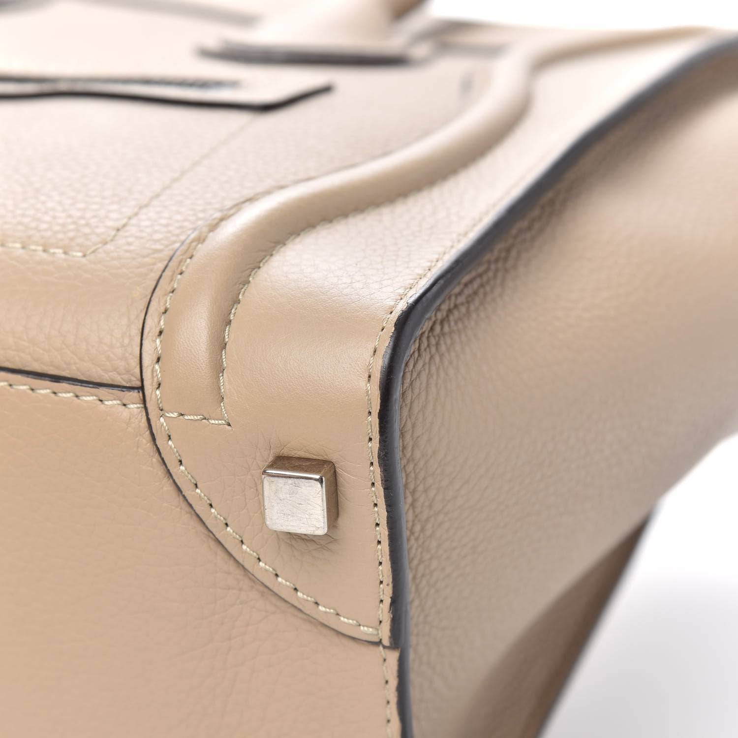 Celine Drummed Calfskin Micro Luggage Dune 12 of 13