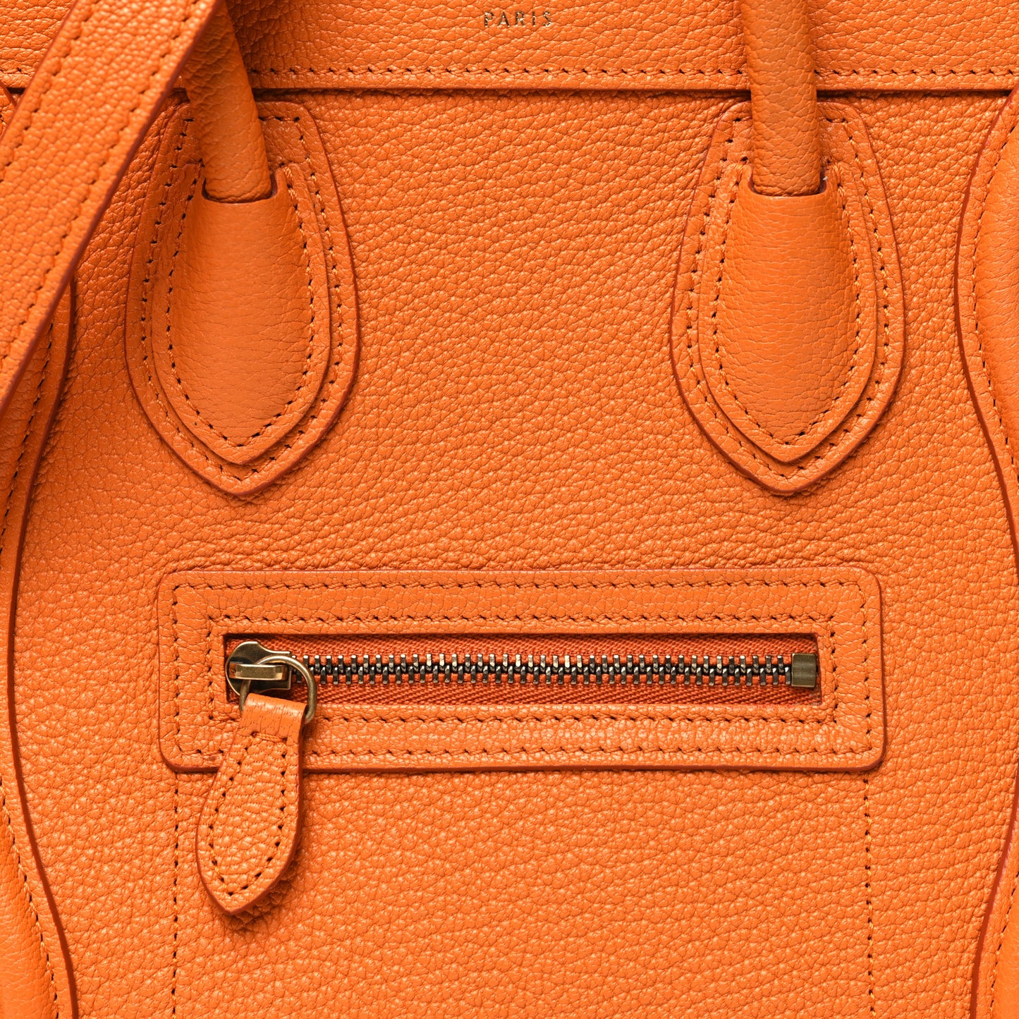 Drummed Calfskin Nano Luggage Bright Orange