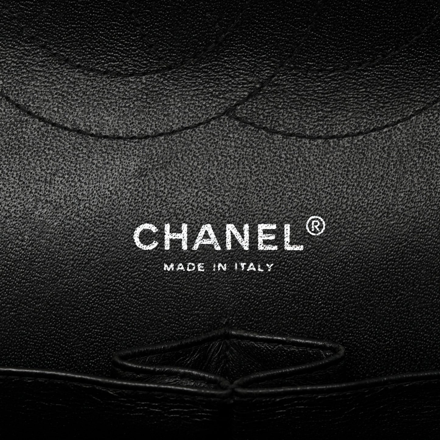 Patent Chevron Quilted Jumbo Double Flap Black