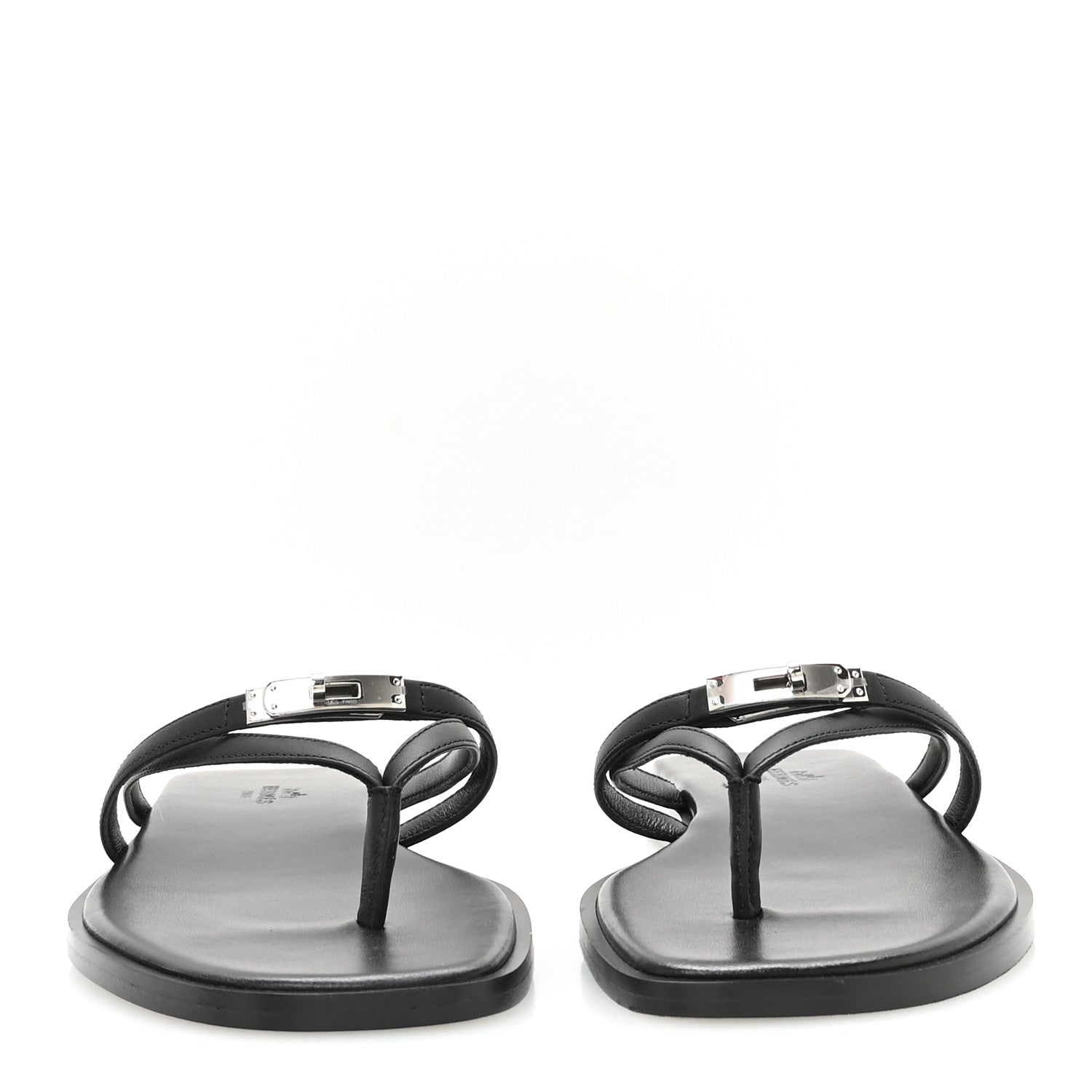 Hermes Calfskin Miss Sandals 37.5 Black 3 of 8