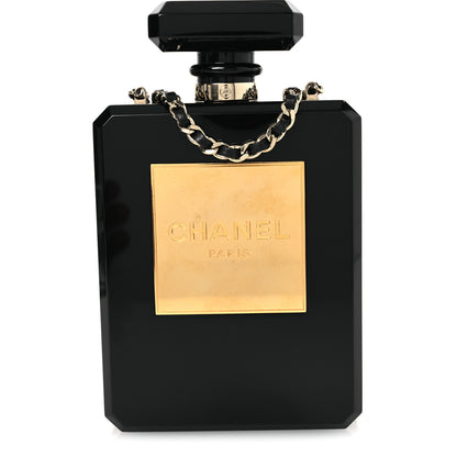 Chanel Plexiglass Perfume Bottle Clutch Black 7 of 16