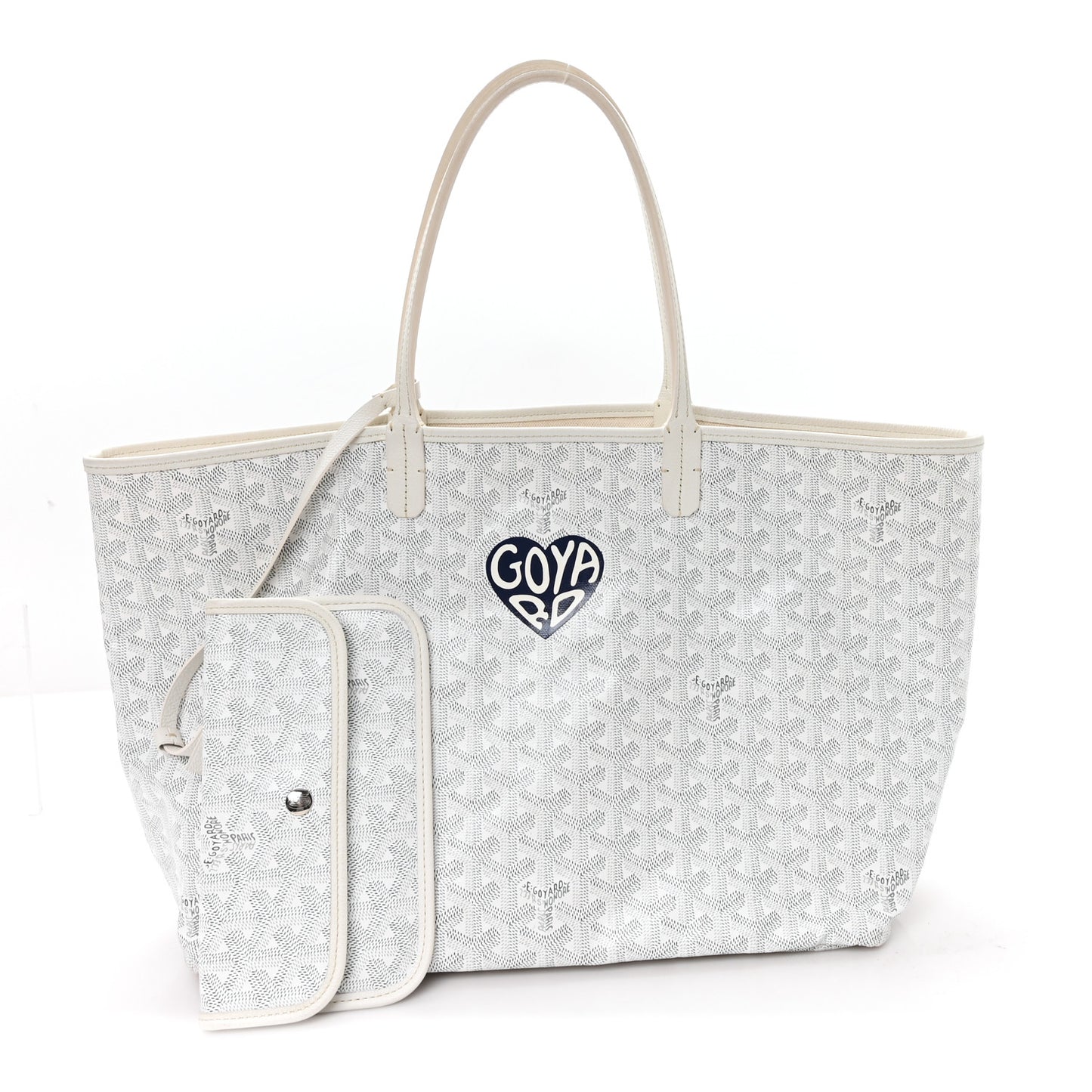 Goyardine Coeur Saint Louis PM White