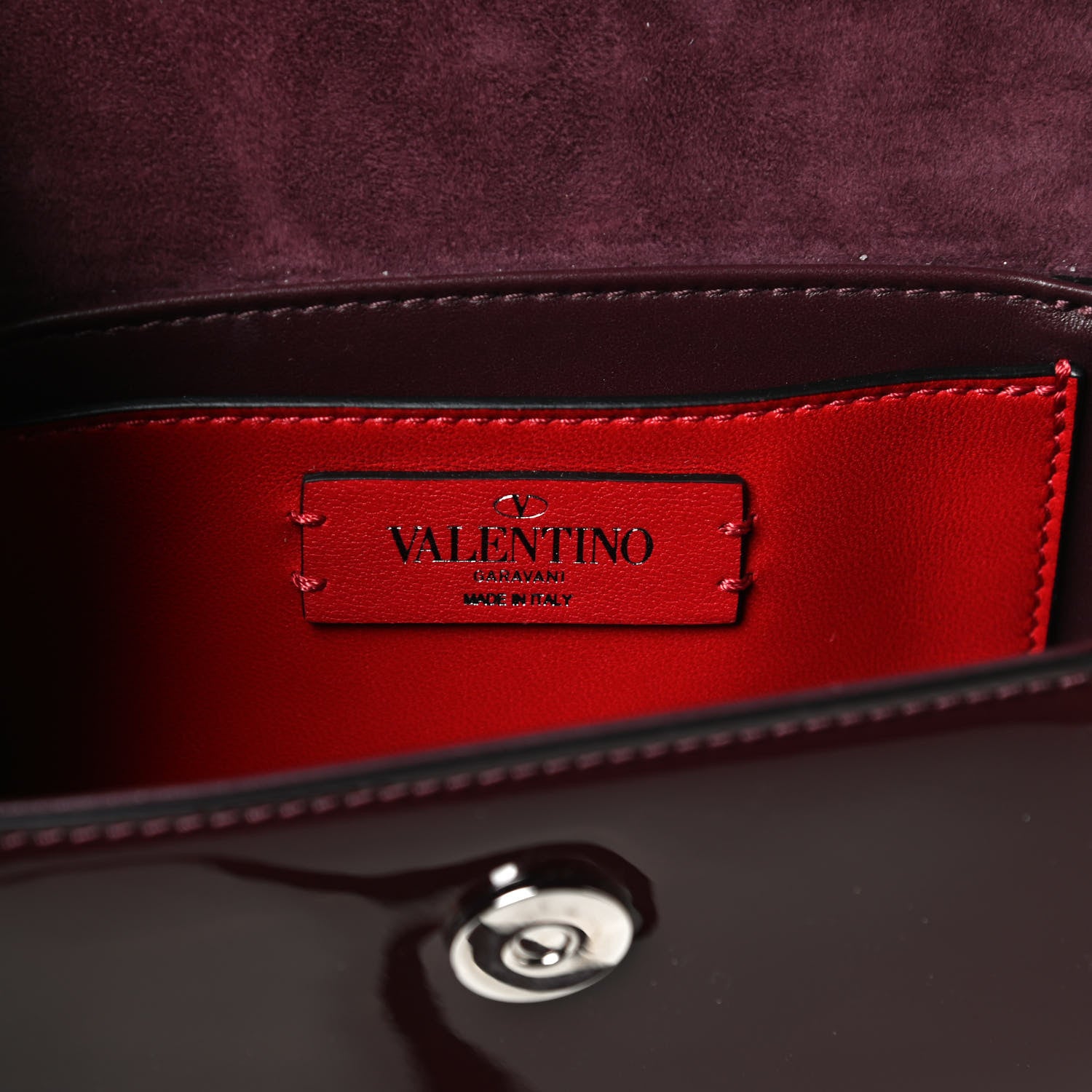 Valentino Garavani Patent Small Supervee Crossbody Bag Rubin 7 of 9