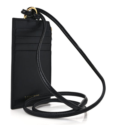 Versace Calfskin Medusa Lanyard Zip Pouch Card Holder Black 2 of 7