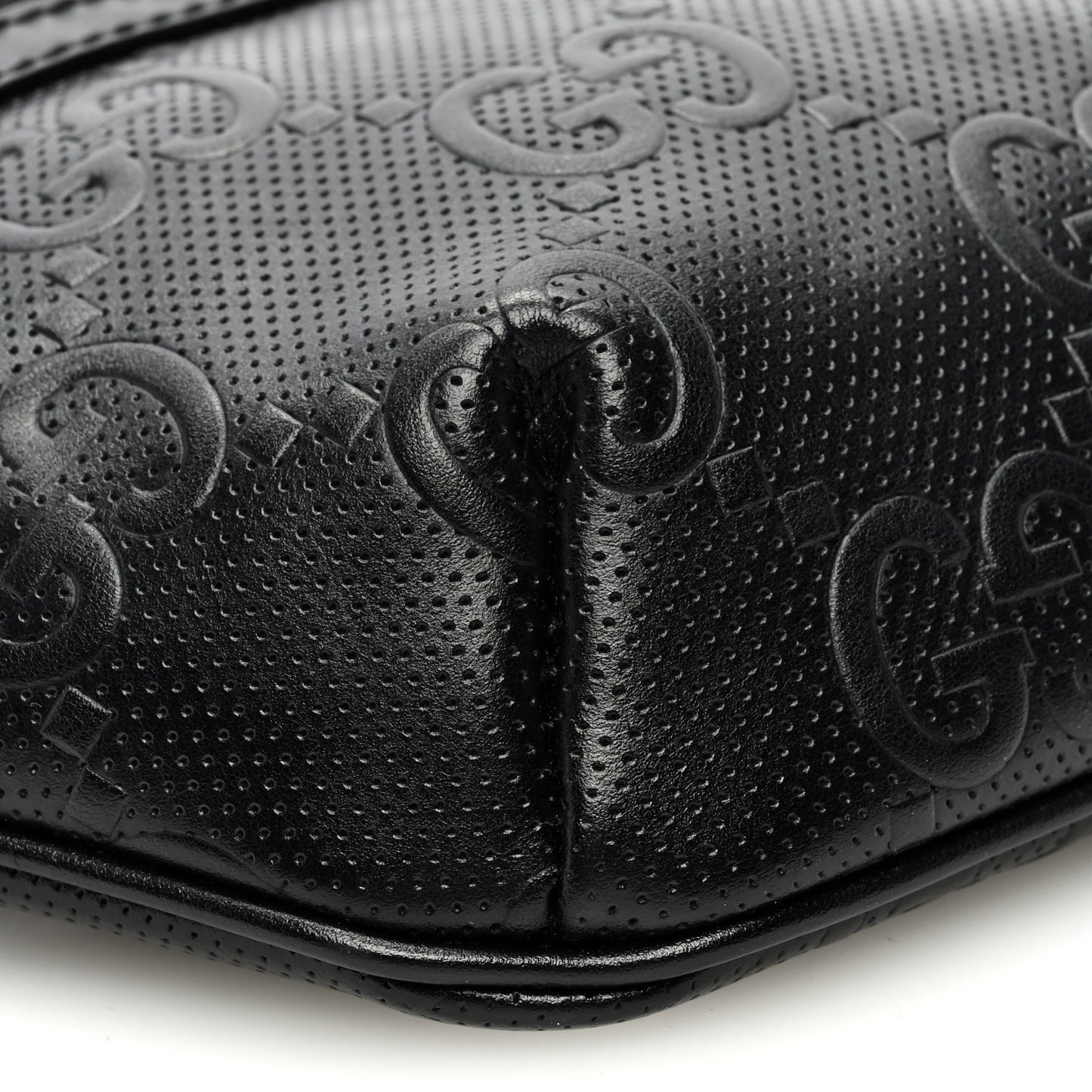 Calfskin GG Tennis Embossed Belt Bag Black