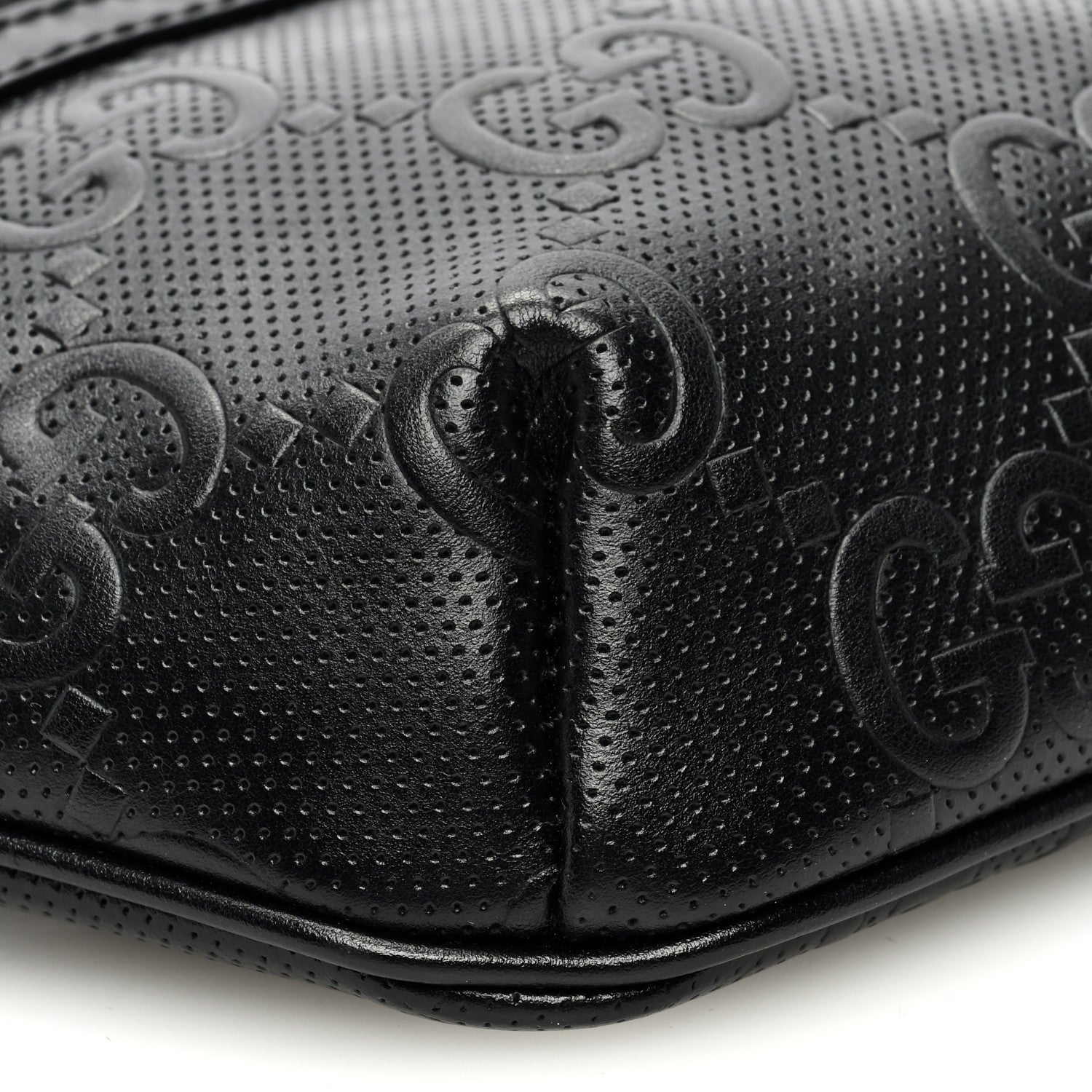 Gucci Calfskin GG Tennis Embossed Belt Bag Black 10 of 11