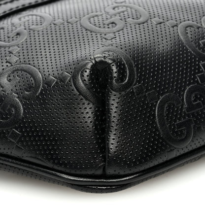 Gucci Calfskin GG Tennis Embossed Belt Bag Black 10 of 11
