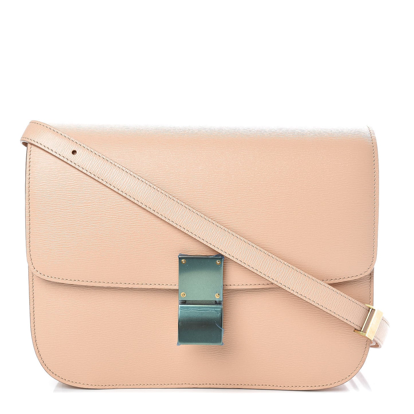 Liege Calfskin Medium Classic Box Flap Bag Nude