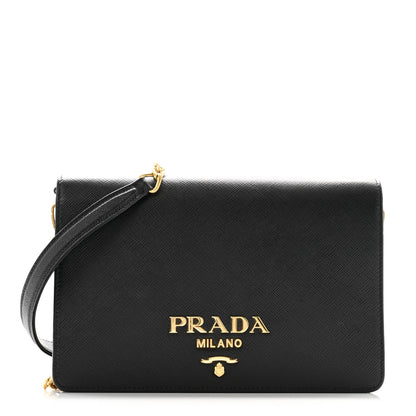 Prada Saffiano Lux Mini Crossbody Bag Black 1 of 10
