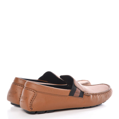Gucci Calfskin Web Mens Driver Loafers 7 Brown 4 of 7