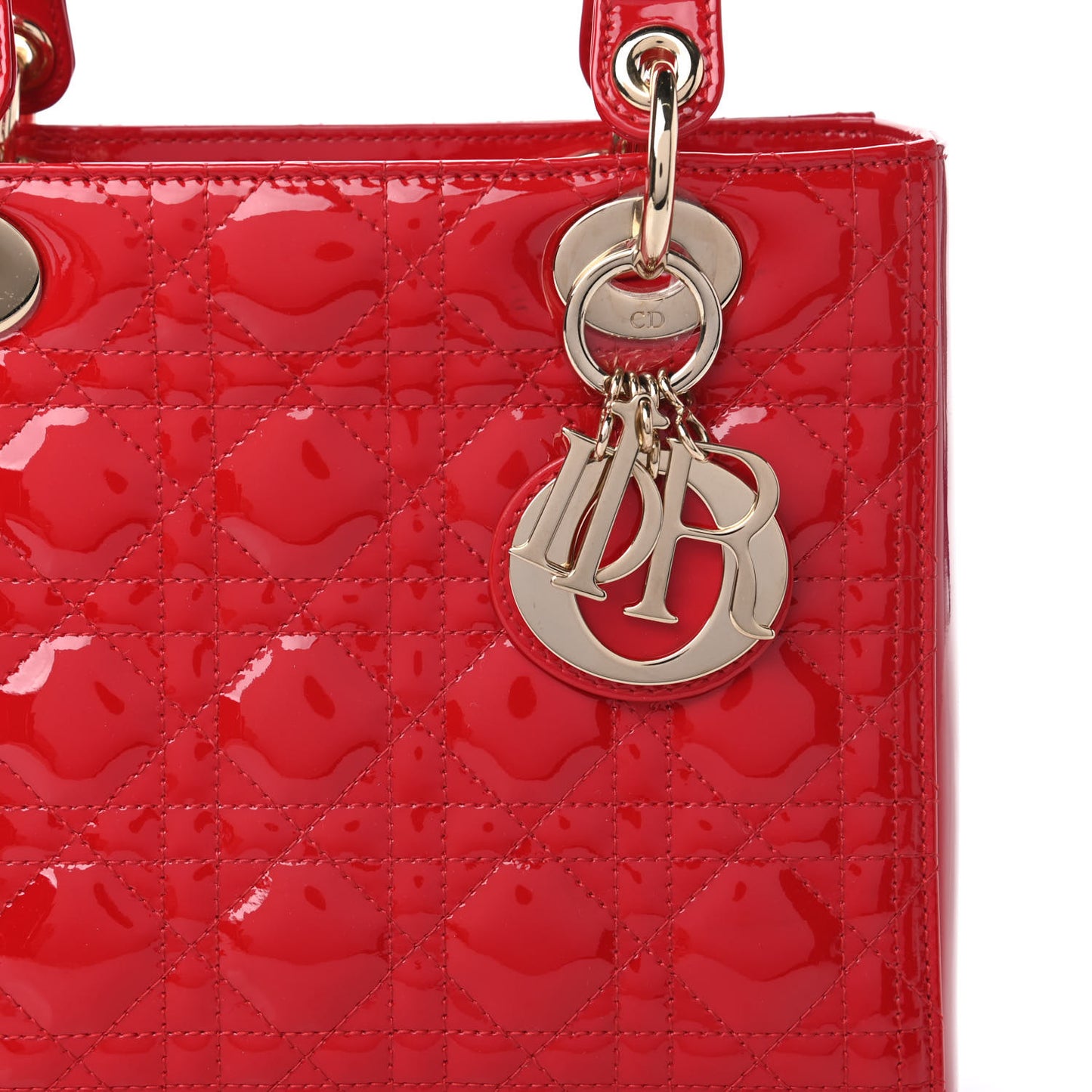 Patent Cannage Medium Lady Dior Red