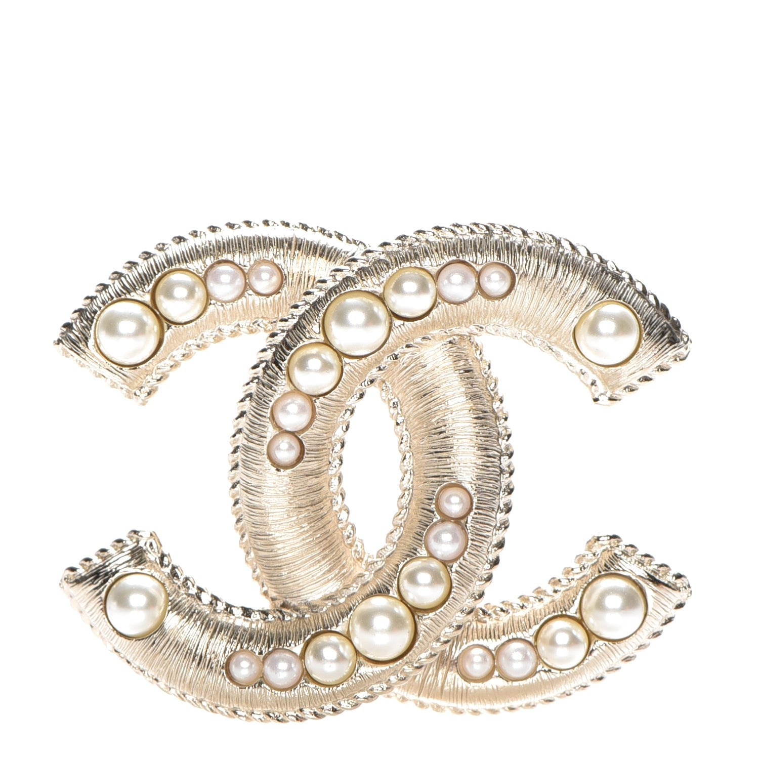 Chanel Pearl Large CC Brooch Gold 1 of 5