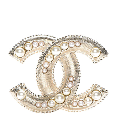 Chanel Pearl Large CC Brooch Gold 1 of 5
